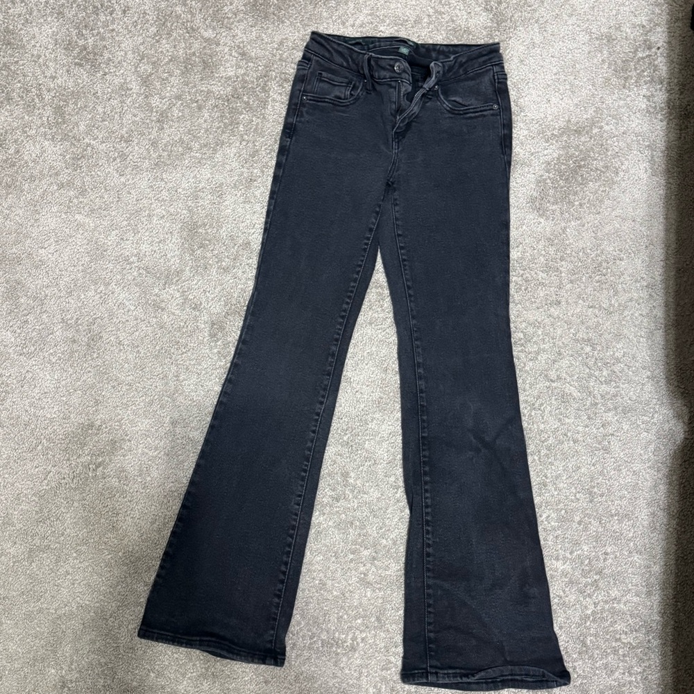 Black Low Rise Flare Jeans